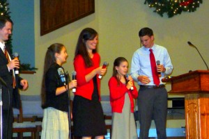 2015-11-29 Peter, Susanna, Priscilla, Phebe, and Luke @ Carols Concert