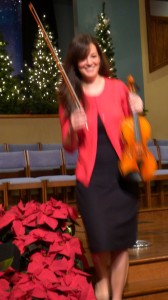 2015-11-29 Priscilla with Violin Carols Concert @ 5 Forks