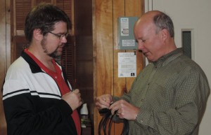 2015-12-14 Michael Post and Greg @ Lucas Ave. Baptist Church Luncheon