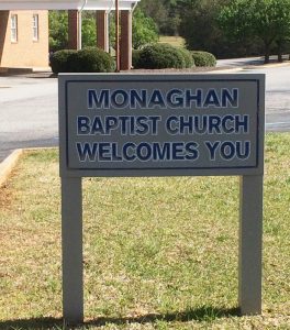 2016-4-5 Monaghan Baptist Welcome Sign