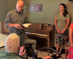 2016-7-17 Gregory Preaching to Jim Gibbs with Deborah