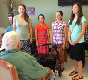 2016-7-17 ROA Deborah, Phebe, Susanna, and Priscilla Singing for Jim Gibbs, NC